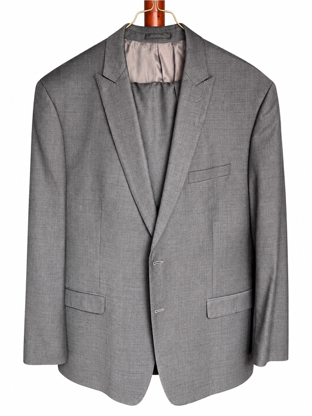 Calvin Klein Gray Men's Sport Coat - Classic Notch Lapel Blazer 2 piece suit